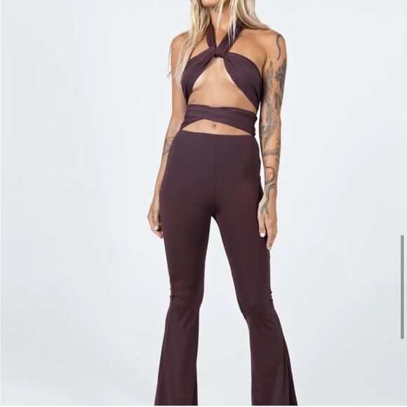 Copied - Princess Polly Amalia Jumpsuit Brown Size US 6 - Picture 2 of 14